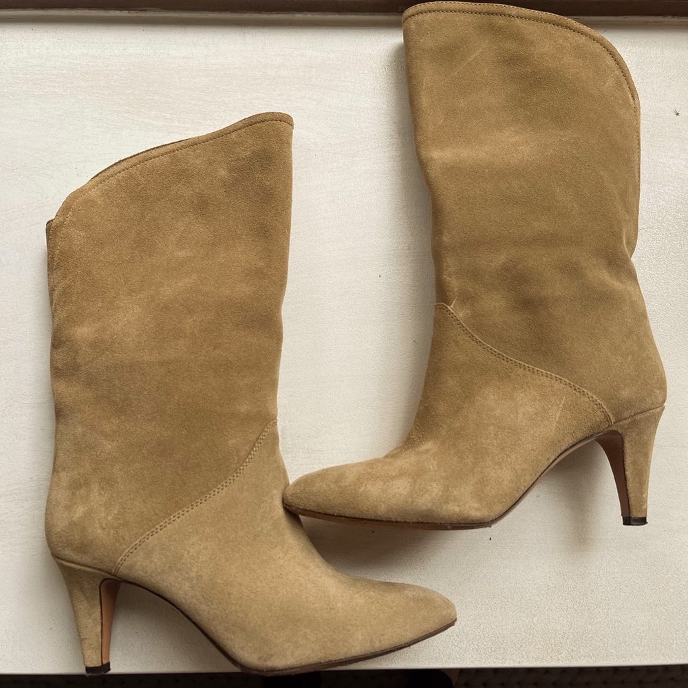 Isabel Marant Leye Suede Booties - Neutral